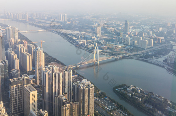 广州市中心的鸟瞰图中国