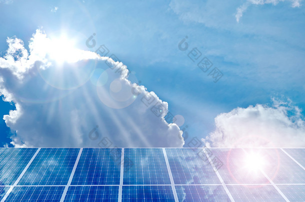 太阳能电池板。太阳光伏的能源