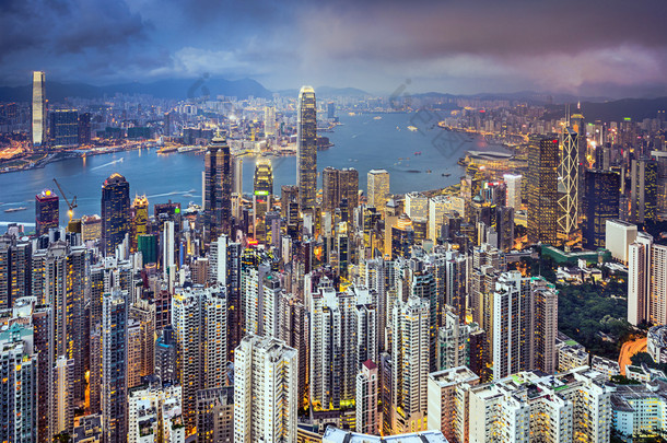 香港中国城市天际线