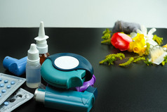 Asthma of allergy relief concept, seasonal allergens - pollen an