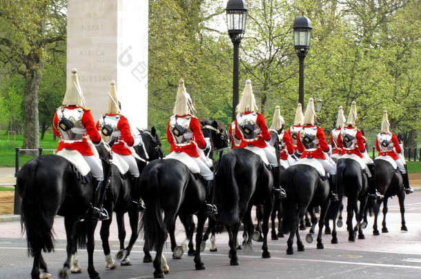 Preparing to change the guards at Buckingham Palace