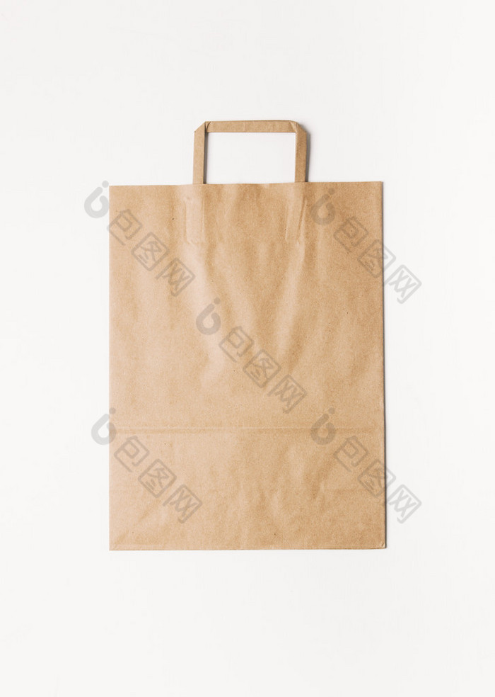 Craft shopping bag isolated on white background. Vertical