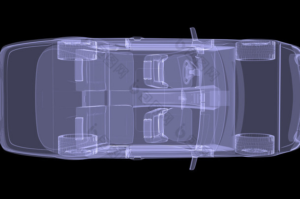 x 射线的概念车。顶视图