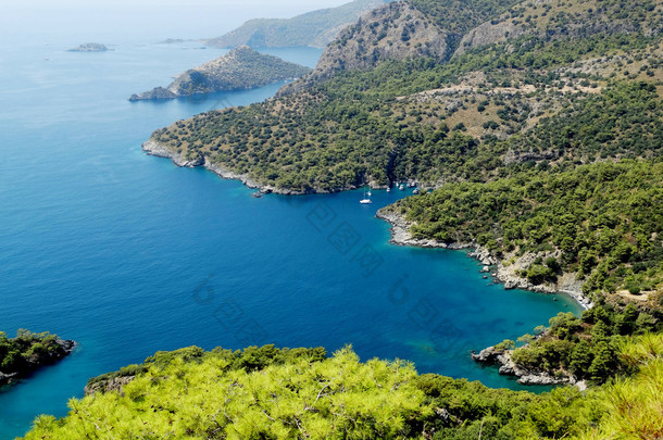 地中海土耳其的海岸线<strong>景观</strong>