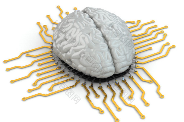 作为计算机芯片的人类大脑。cpu 的概念.