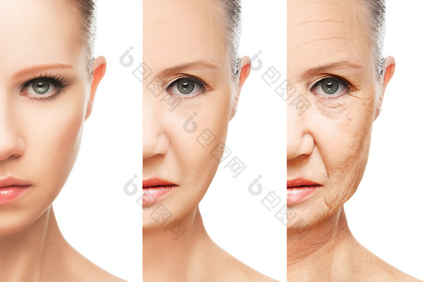 老化和孤立的<strong>皮肤</strong>护理的概念