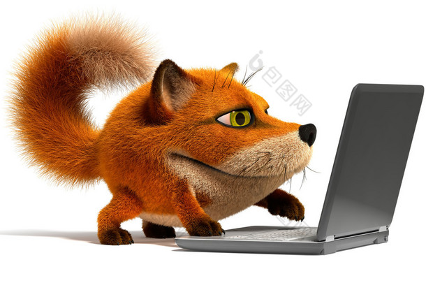 狐狸用一台笔记本电脑