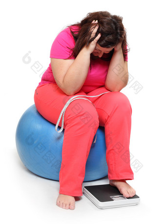 胖女人与称重机.图片
