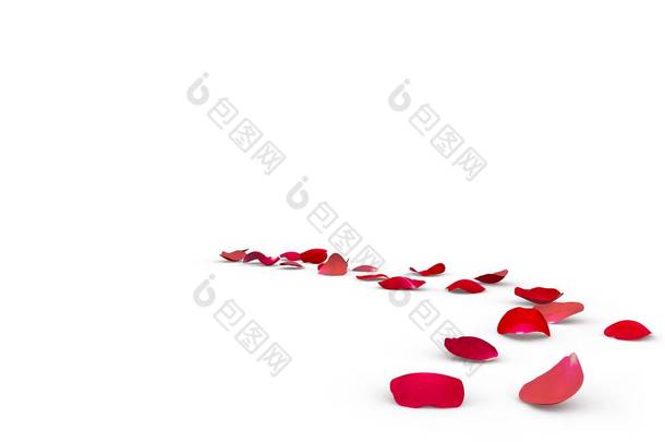 玫瑰花瓣掉在地上