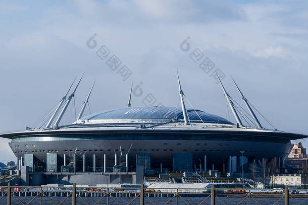 一个新的足球场在圣彼得堡泽尼特竞技场.