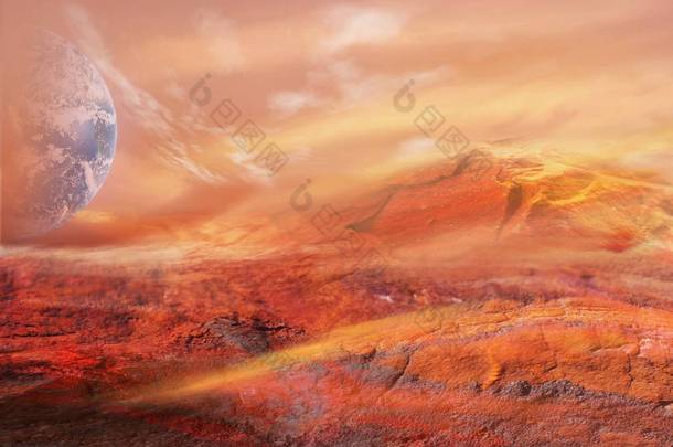 神奇的火星<strong>景观</strong>。火星行星