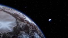 超级地球，现实的外行星，适于殖民的行星，类似地球的行星在遥远的太空，行星背景