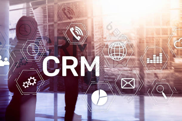 基于抽象模糊背景的 Crm、<strong>客户</strong>关系管理系统概念.