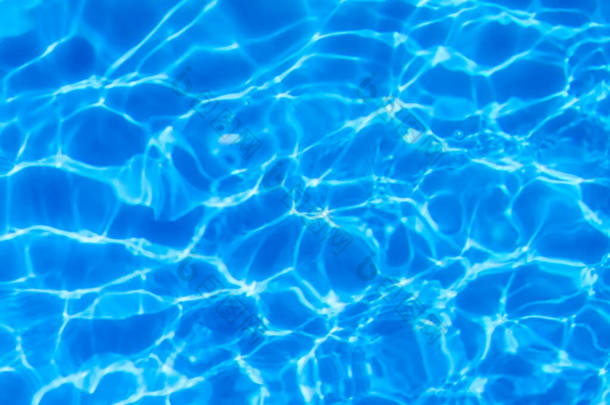蓝水背景，水面蓝水游泳池