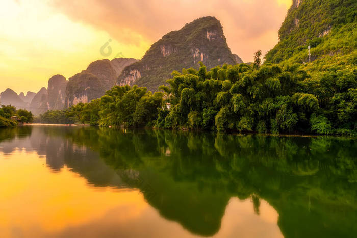 桂林美丽的风景与自然景观 窗边风景,山水风景