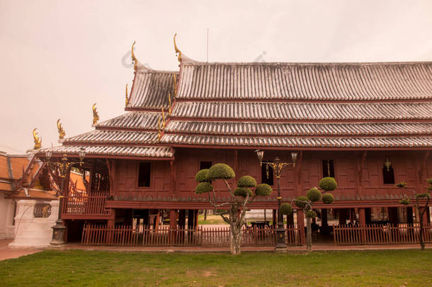 位于Phetchaburi市的Wat Yai Suwannaram寺或位于<strong>泰国</strong>Phetchaburi省的Phetburi寺。Thailand, Phetburi, November, 2019