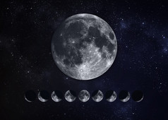 Moon Phases. Elements of this image furnished by NASA