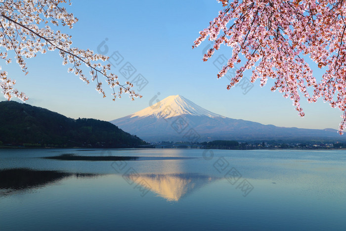 富士山，从湖河口湖的视图