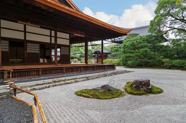 在日本京都 Kennin 寺禅宗花园