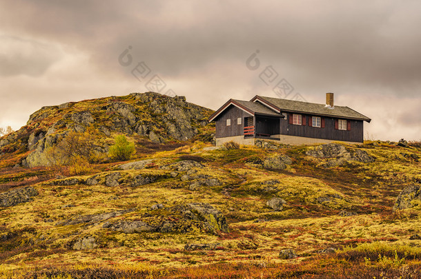 在苔原国家公园，挪威山上小屋