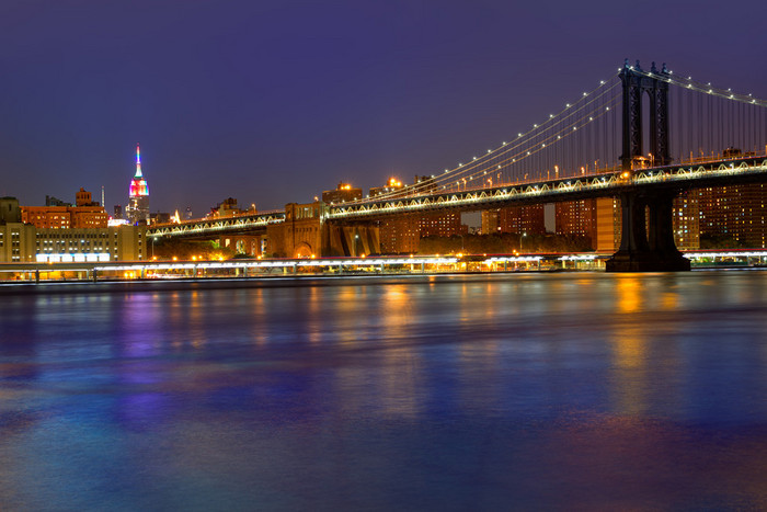 曼哈顿大桥日落纽约纽约纽约美国