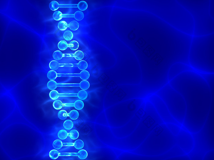 蓝色波浪与 Dna (脱氧核糖核酸) 背景