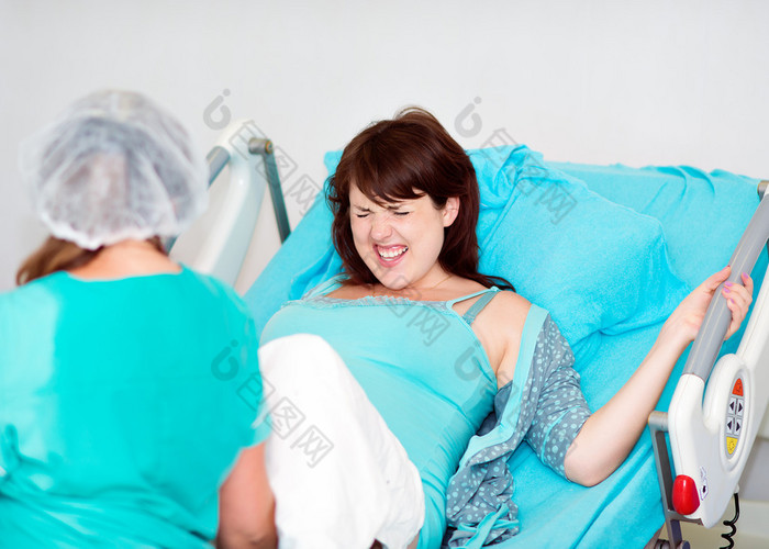 Pregnant woman in childbirth