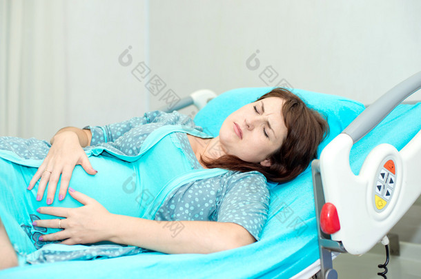 Pregnant woman in childbirth