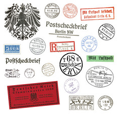 邮票和标签从柏林，德国