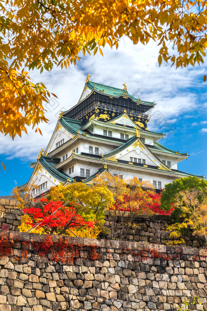 大阪城堡在大阪，日本.