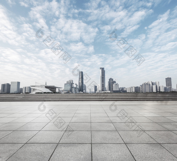 天际线和城市景观与现代广场图片-包图网企业站