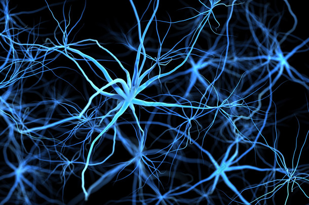 抽象的中枢神经<strong>系统</strong>或癌细胞。医学插图