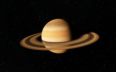 在太空深处的神奇土星行星