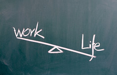 黑板上的生活和工作平衡概念 