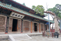 天水，中国-2014 年 10 月 8 日: 伏羲庙。著名寺院，天水，甘肃，中国.