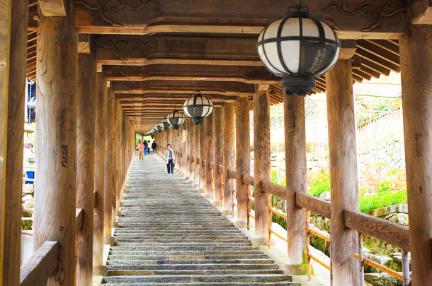 Spring spot in Nara at the ancient temple, 'Hasedera'