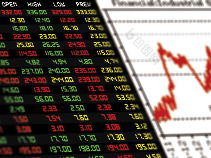 一个显示每日股票市场图片-包图网企业站