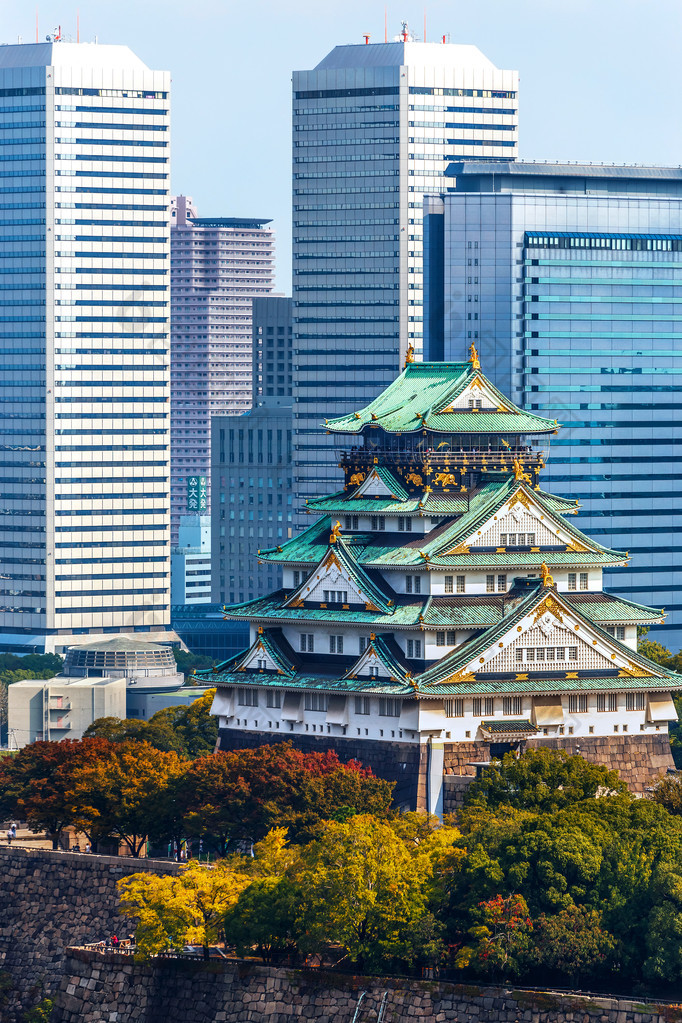 大阪城堡在大阪，日本