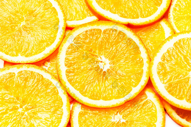 切片鲜橙色水果