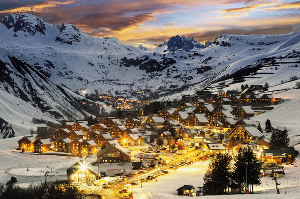 圣让 d'Arves 法国阿尔卑斯山的滑雪胜地