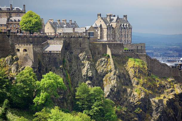 英国爱丁堡<strong>城堡</strong>，苏格兰，