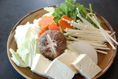韩亚日本餐厅涮涮锅的蔬菜