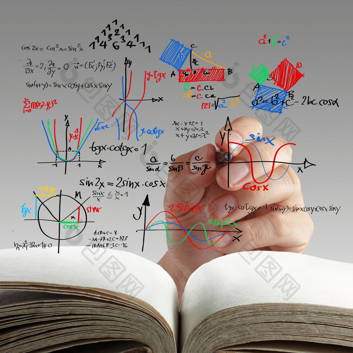 在白板上的数学和科学公式