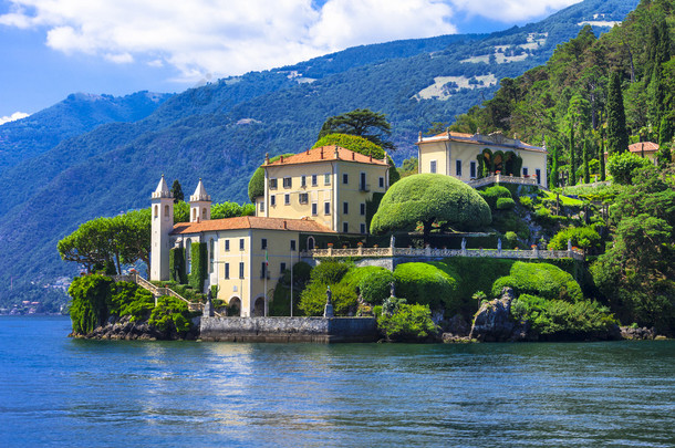 浪漫 Lago di Como-别墅 del Balbinello。意大利