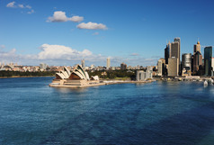悉尼歌剧院和摩天大楼的天际线景观