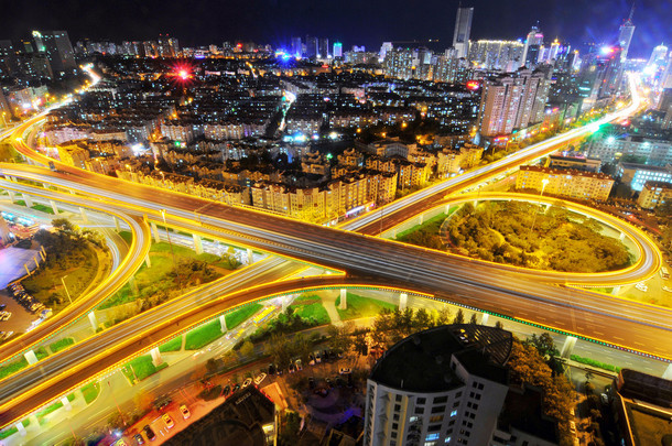 青岛市的夜景