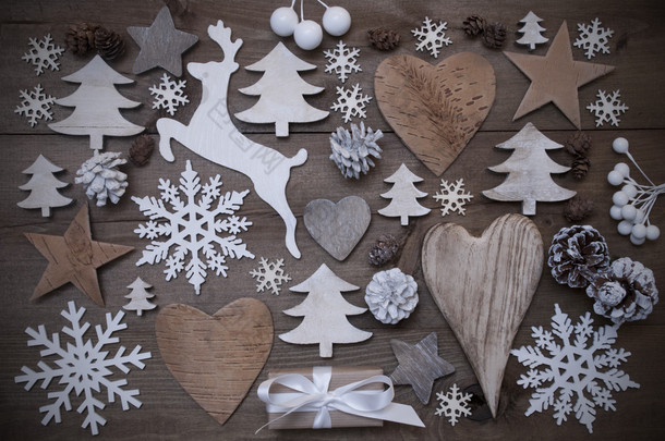 Many Christmas Decoration,Heart,Snowflakes,Star,Present,Reindeer