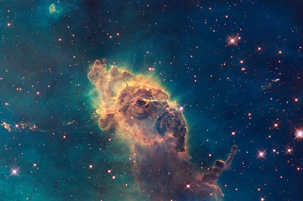 Jet in Carina Nebula. Composed of gas and dust.
