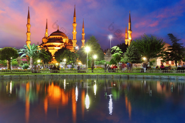 蓝色清真寺在<strong>伊斯坦</strong>布尔-土耳其