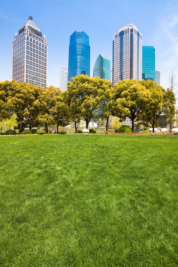 上海城市公园与现代建筑的背景